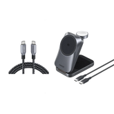 Anker Prime Wireless Charging Station (3-in-1, MagGo, AirCool, Foldable) and Anker Prime USB-C to USB-C Cable (240W, Upcycled-Braided)