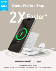 Anker MagGo Wireless Charging Station (Foldable 3-in-1) and Tech Storage Bag