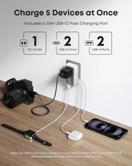 Anker Nano Travel Adapter (5-in-1, 20W, 1-Pack)