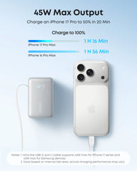 Refurbished Anker Nano Power Bank (10K, 45W, Built-In Retractable USB-C Cable)