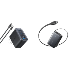 Anker Nano Charger (70W, 3 Ports) and Anker Nano Power Bank (10K, 45W, Built-In Retractable USB-C Cable)