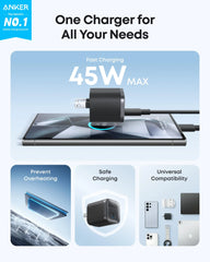 Anker Nano Charger (45W) with USB-C to USB-C Cable WM