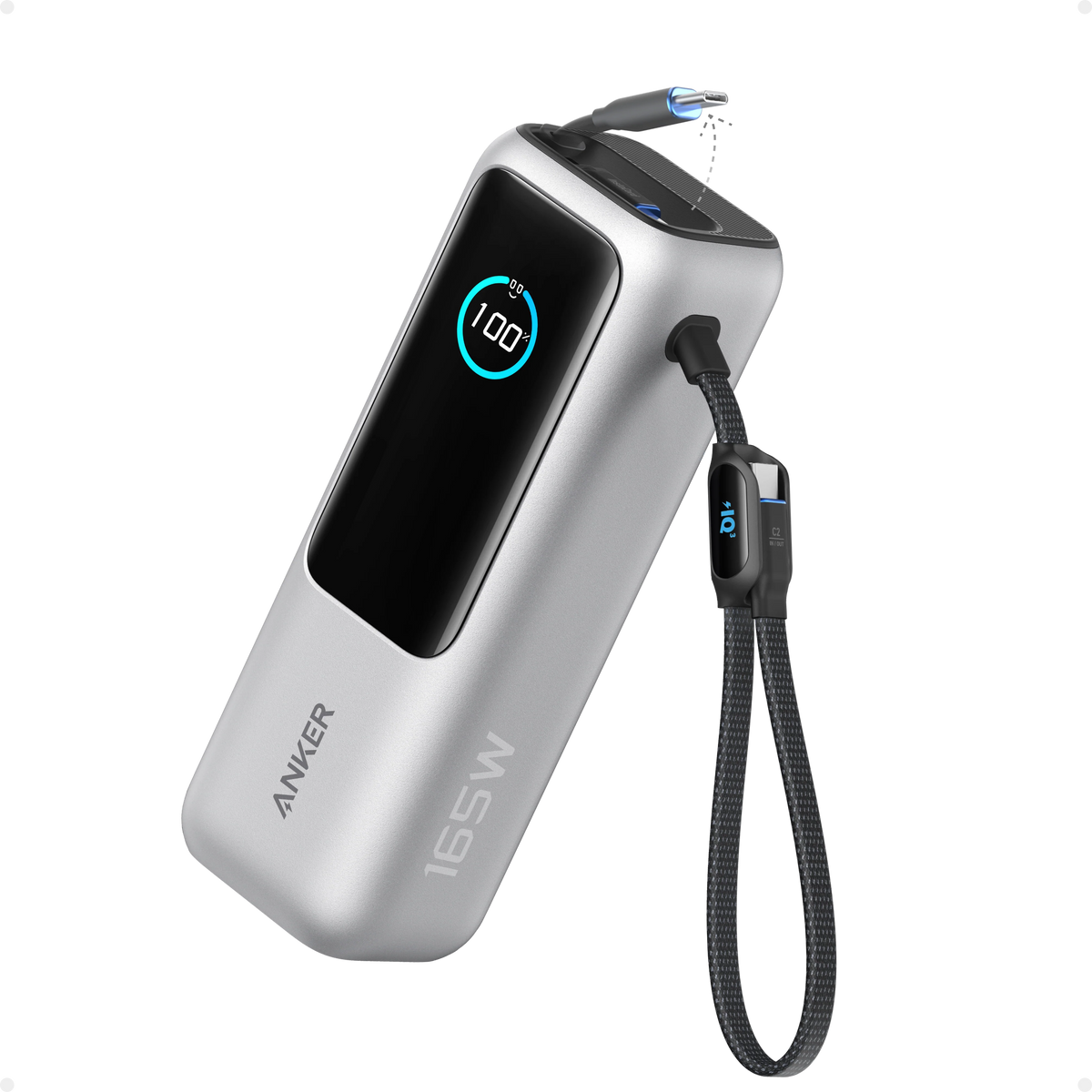 Anker Laptop Power Bank (25K, 165W, Built-In and Retractable Cables) WM