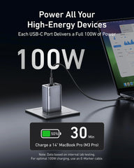 Anker Prime Charger (100W, 3 Ports, GaN) and  USB-C to USB-C Cable (240W, 6 ft)