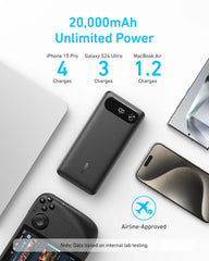 Anker Power Bank (20K, 87W, Built-In USB-C Cable) WM